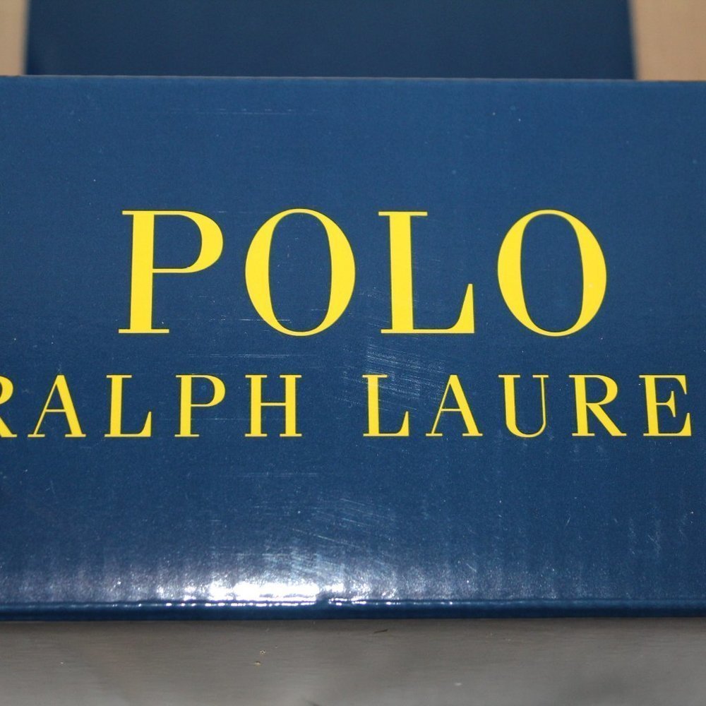 NIB MEN'S POLO RALPH LAUREN MEN'S LUXURY SLIPPERS BLACK RED - Picture 6 of 7